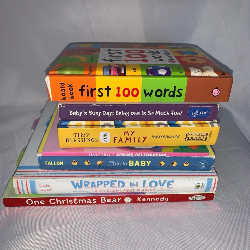 Toddler Kids Board Books Interactive Set Bundle of 7 Learning Love Fun